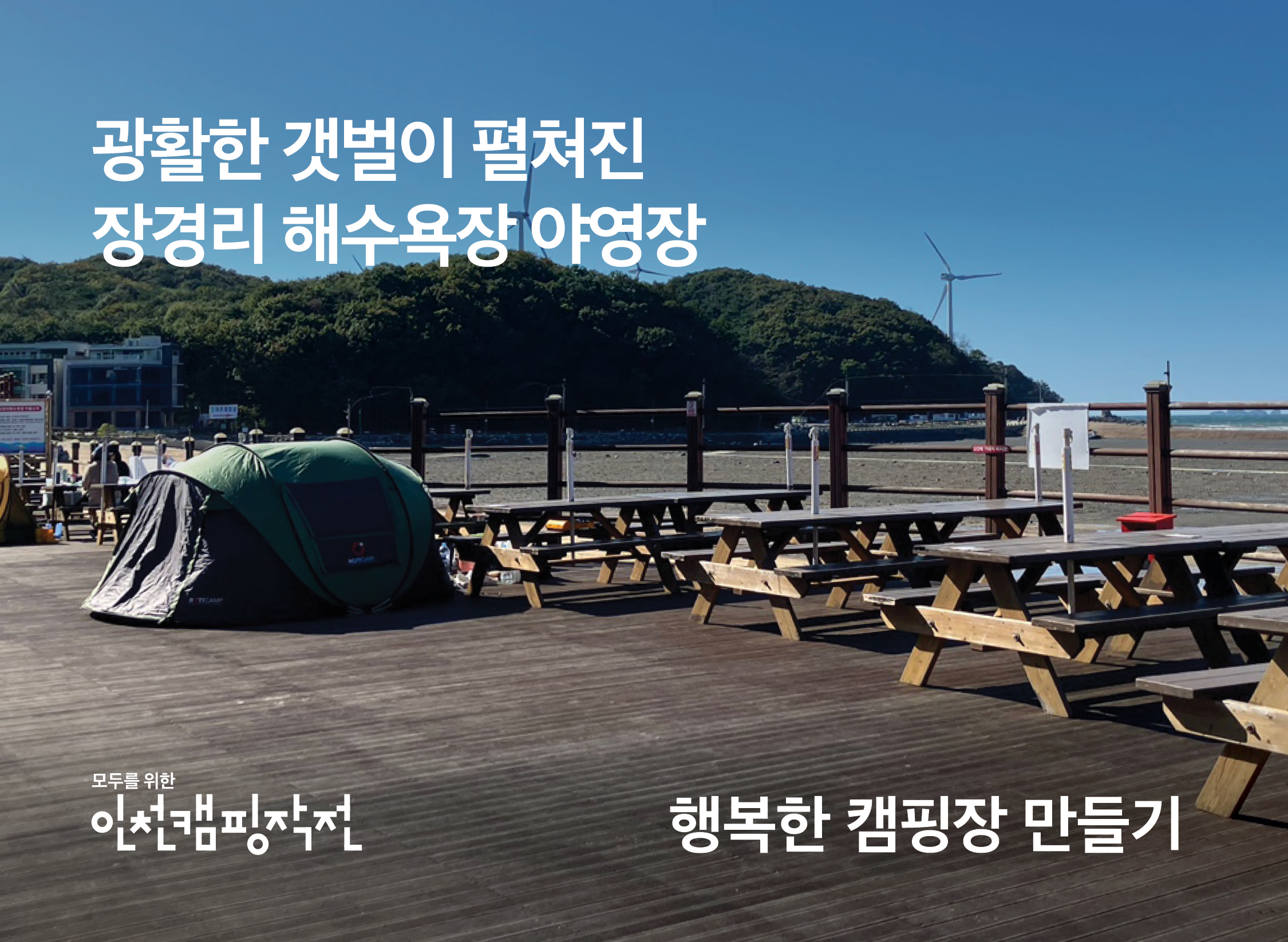 광활한 갯벌이 펼쳐진 <br>장경리 해수욕장 야영장